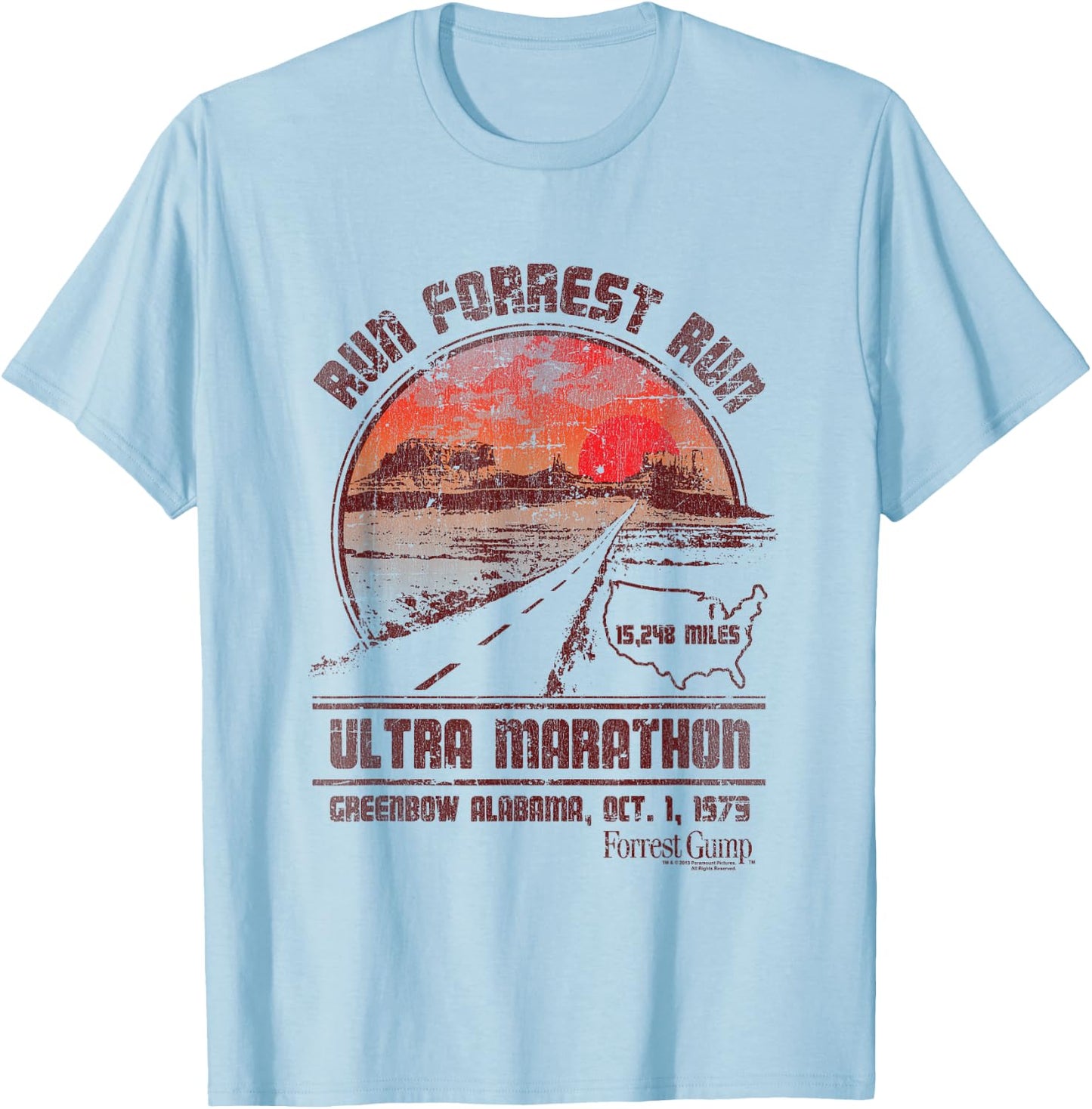 Forrest Gump Ultra Marathon , gray T-Shirt - T-Shirt | Light Blue