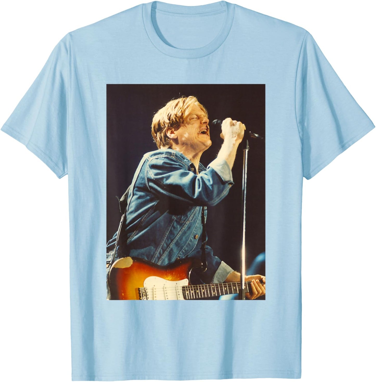 Bryan Adams Performing Waking Up The World Tour Live 1992 T-Shirt - T-Shirt | Light Blue