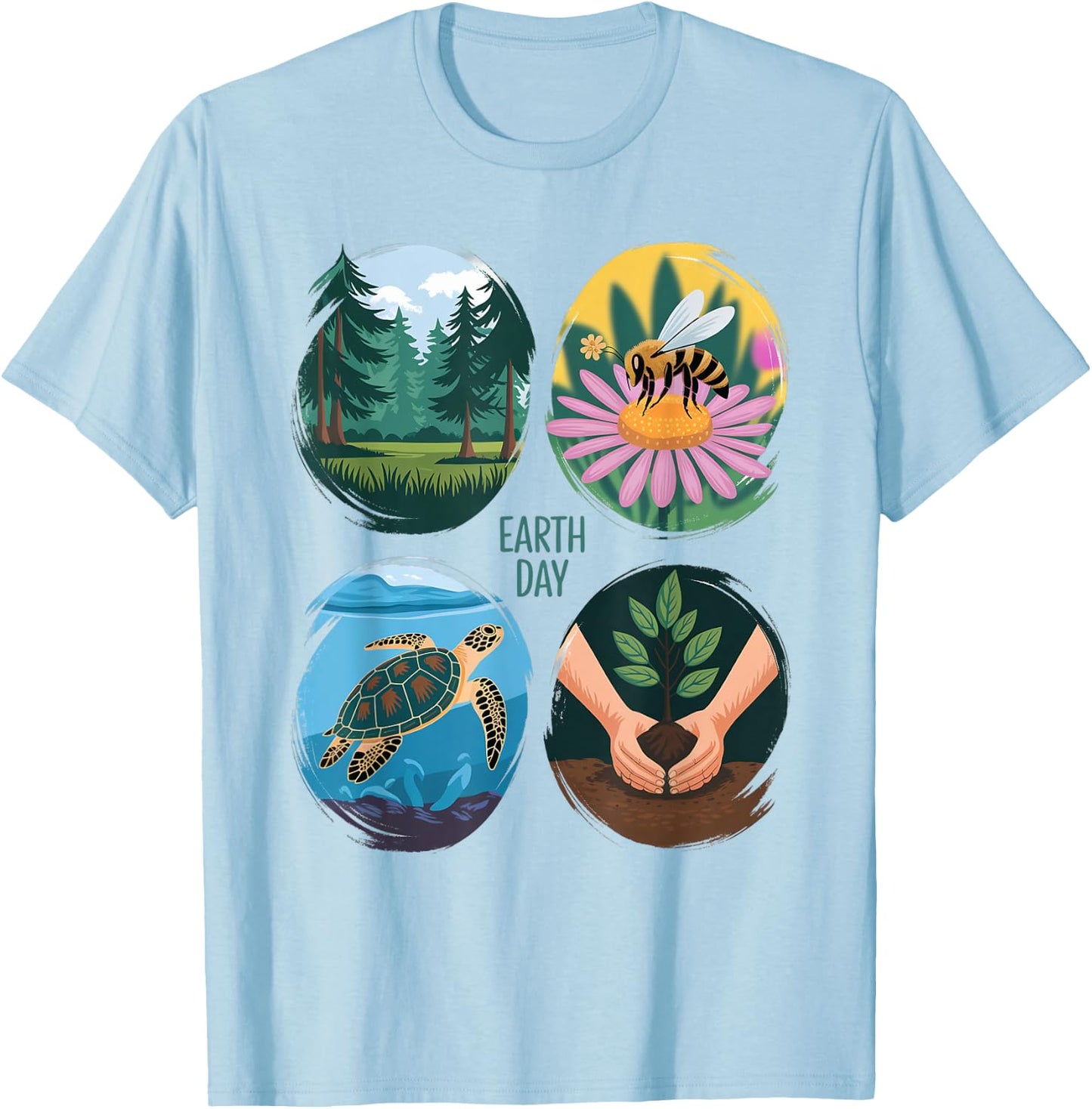 Earth Day Nature Design Conservation Eco-Friendly T-Shirt - T-Shirt | Light Blue