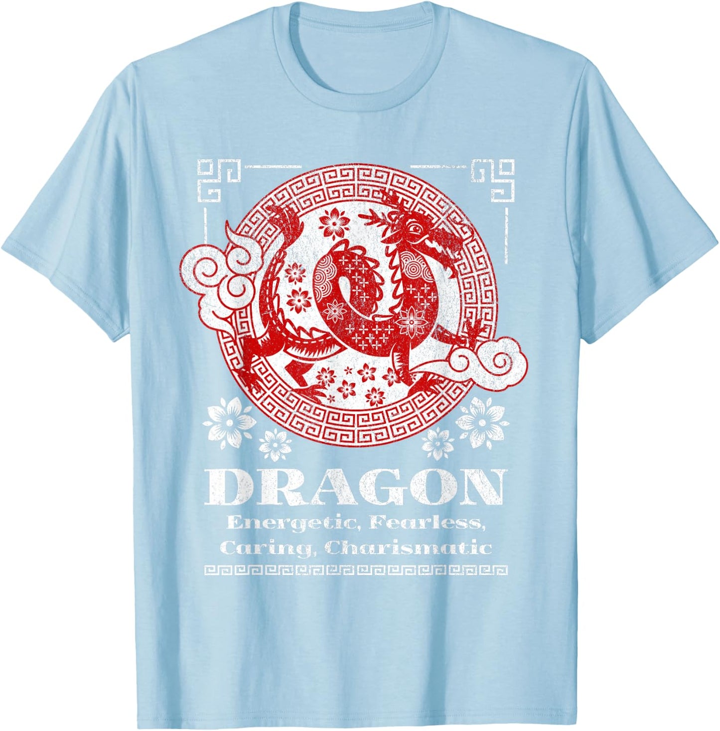 Chinese Zodiac Dragon Personality T-Shirt - T-Shirt | Light Blue