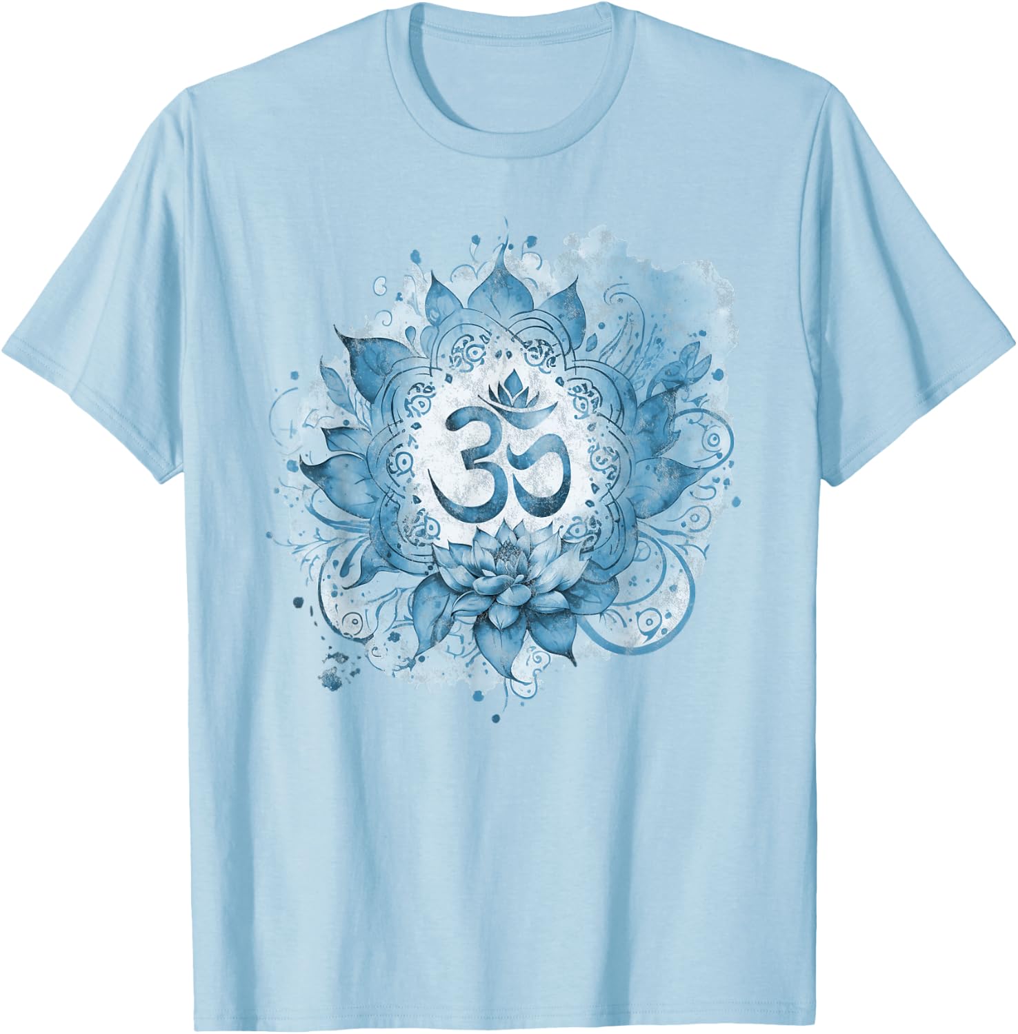 Om Mantra, Lotus, Buddhismus, Yoga, spirituelles Symbol, Spritzer T-Shirt - T-Shirt | Light Blue