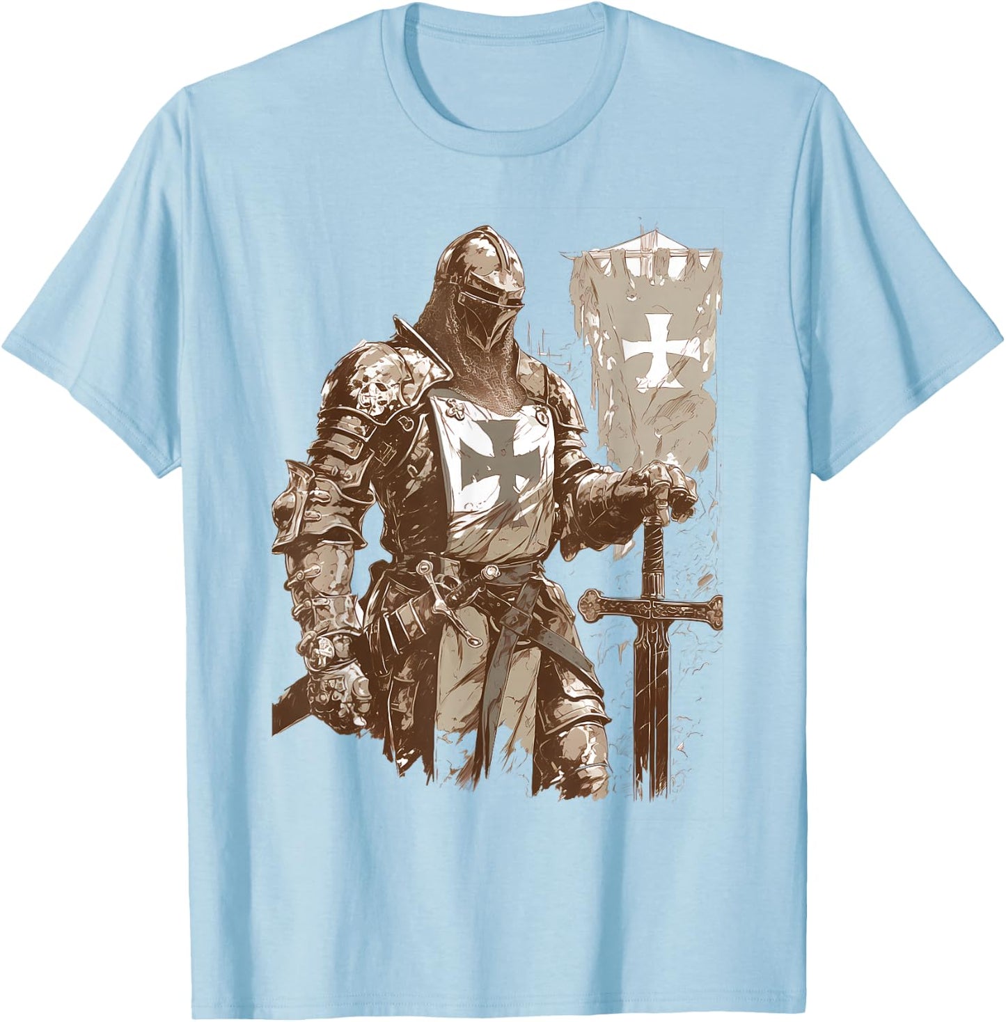 Hospitaller knight Medieval Templar T-Shirt - T-Shirt | Light Blue