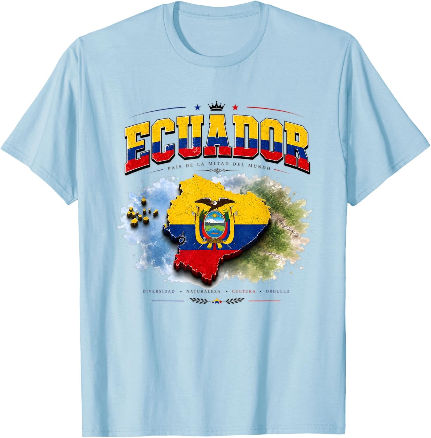 Ecuador Flagge , Ecuador , Ecuador Shirt für Damen T-Shirt - T-Shirt | Light Blue