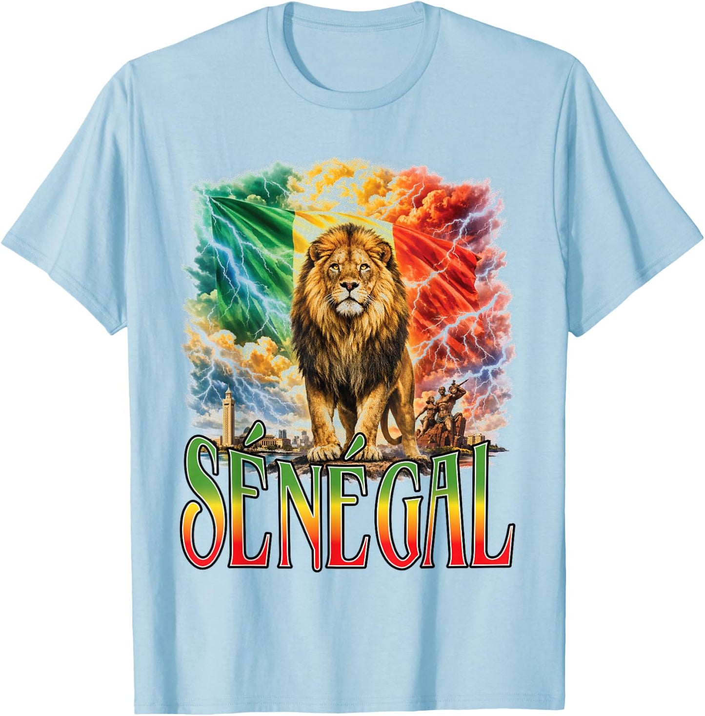 Senegal Bootleg Senegal Y2k T-Shirt - T-Shirt | Light Blue