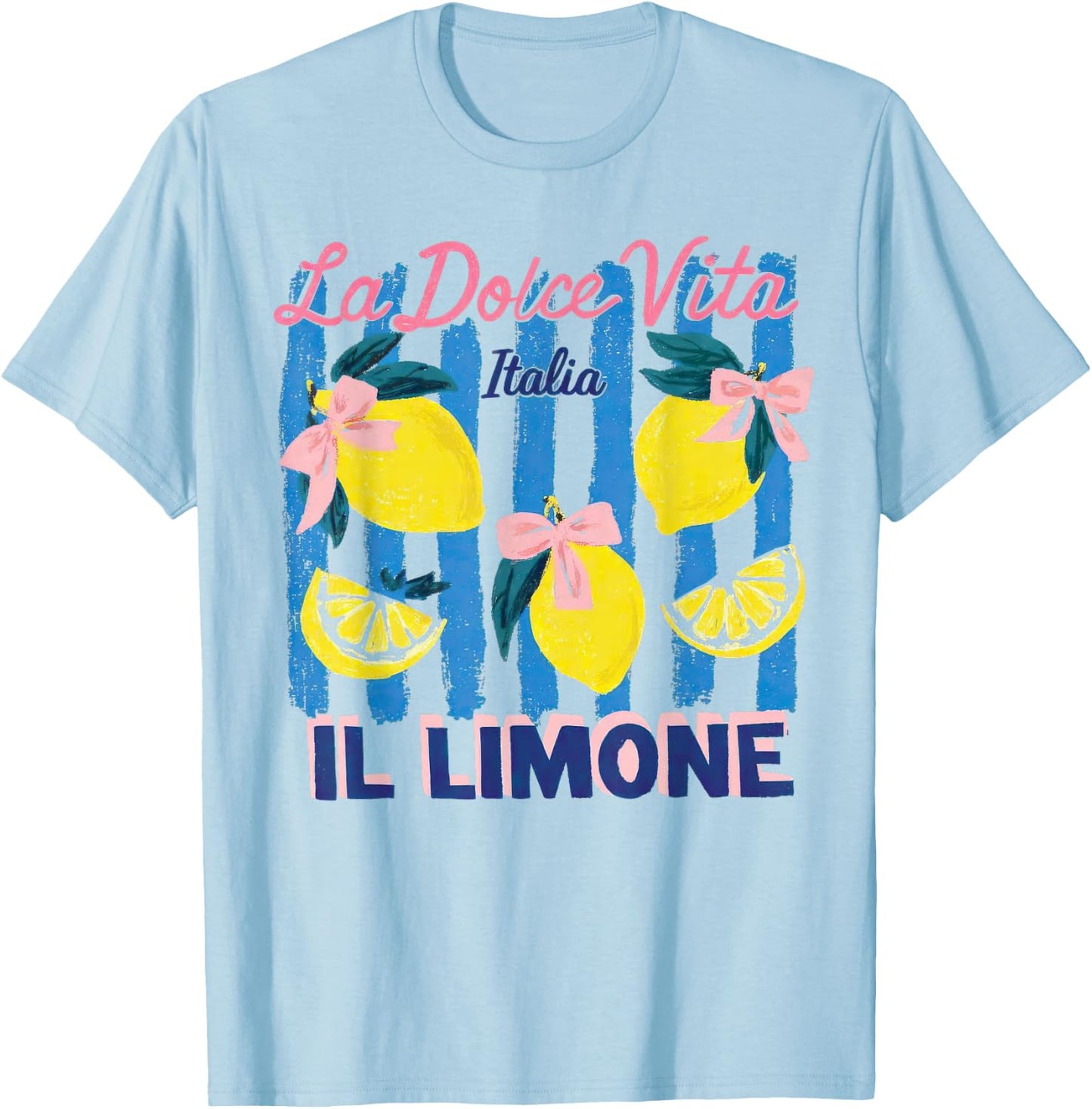 La Dolce Vita Italia Il Limone Vintage Lemon Summer Women T-Shirt - T-Shirt | Light Blue