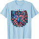 Patriotic Stars Stripes Peacock 4th Of July T-Shirt - T-Shirt | Light Blue