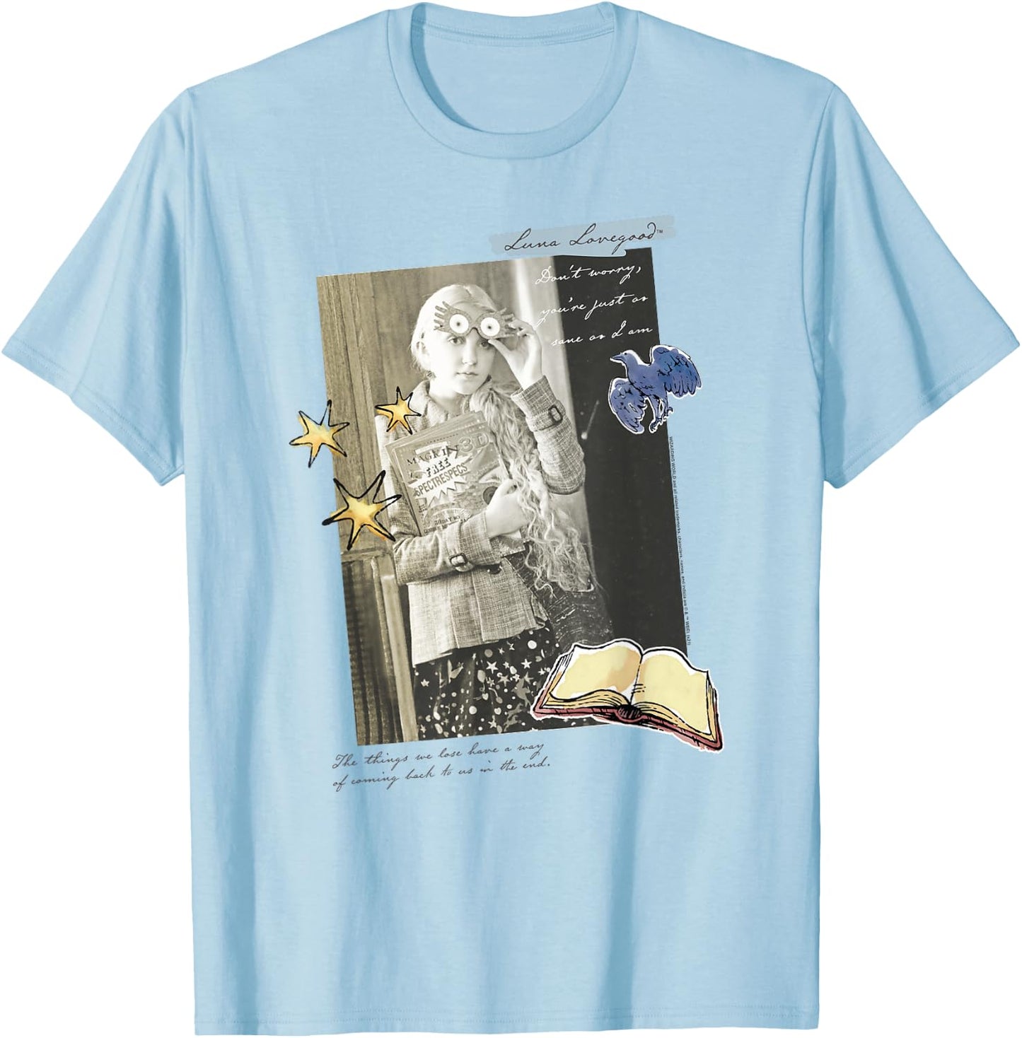 Harry Potter Luna Lovegood Movie Still and Quote T-Shirt - T-Shirt | Light Blue