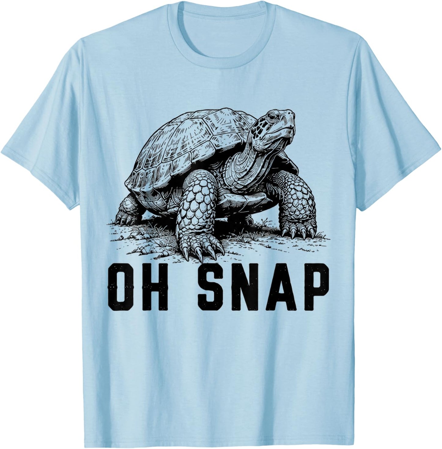 Oh Snap Funny Snapping Turtle Retro Animal Humor T-Shirt - T-Shirt | Light Blue