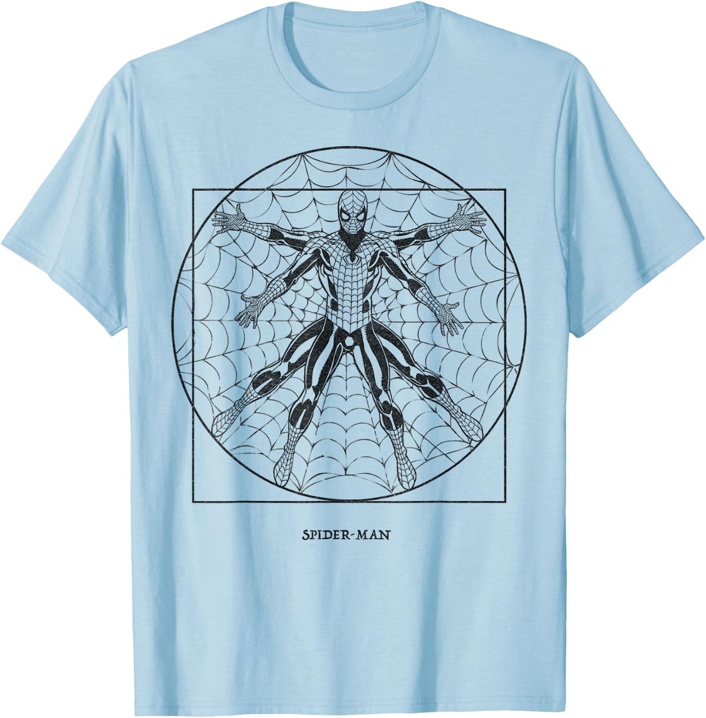 Marvel Spider-Man Vitruvian Web Slinger T-Shirt - T-Shirt | Light Blue