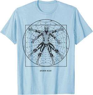 Marvel Spider-Man Vitruvian Web Slinger T-Shirt - T-Shirt | Light Blue