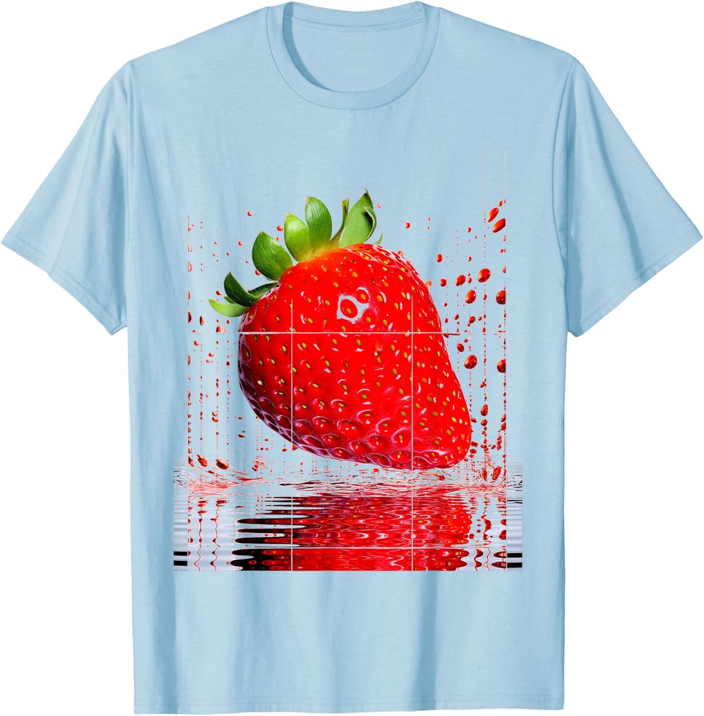 Abstract Painting Strawberry Fruit Strawberry , white, S T-Shirt - T-Shirt | Light Blue