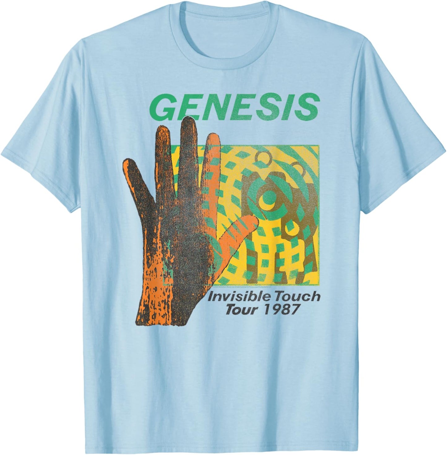 Offiziell Genesis Invisible Touch Tour 1987 Art Rock T-Shirt - T-Shirt | Light Blue