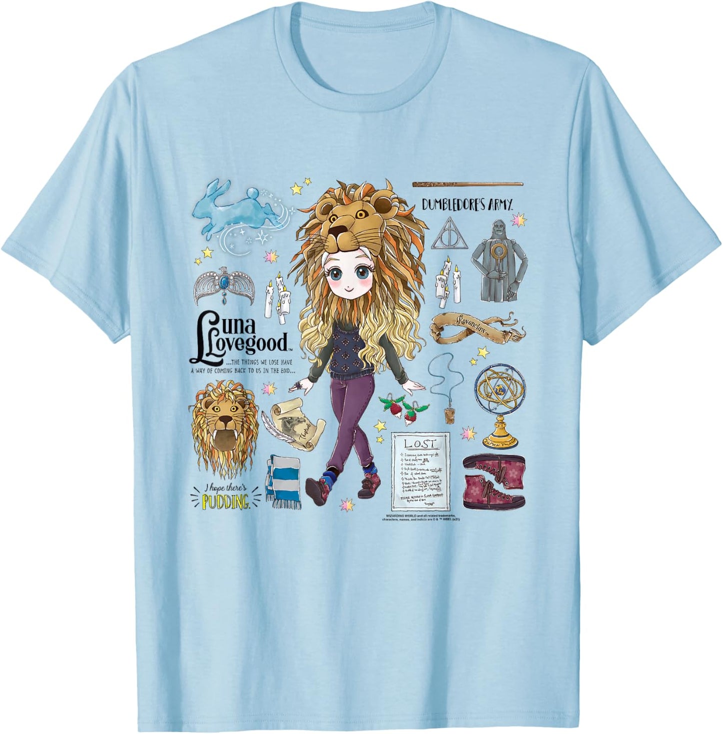 Harry Potter The Eccentric Luna Lovegood Small T-Shirt - T-Shirt | Light Blue