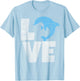 Love Heart Dolphins Dolpin Lover Ocean Sea Animal T-Shirt - T-Shirt | Light Blue