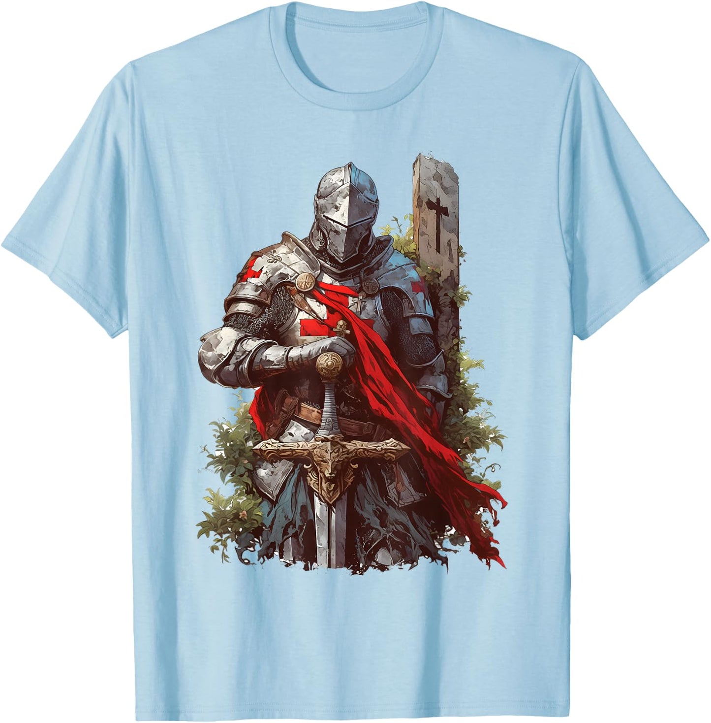 Hospitaller knight Medieval Templar T-Shirt - T-Shirt | Light Blue
