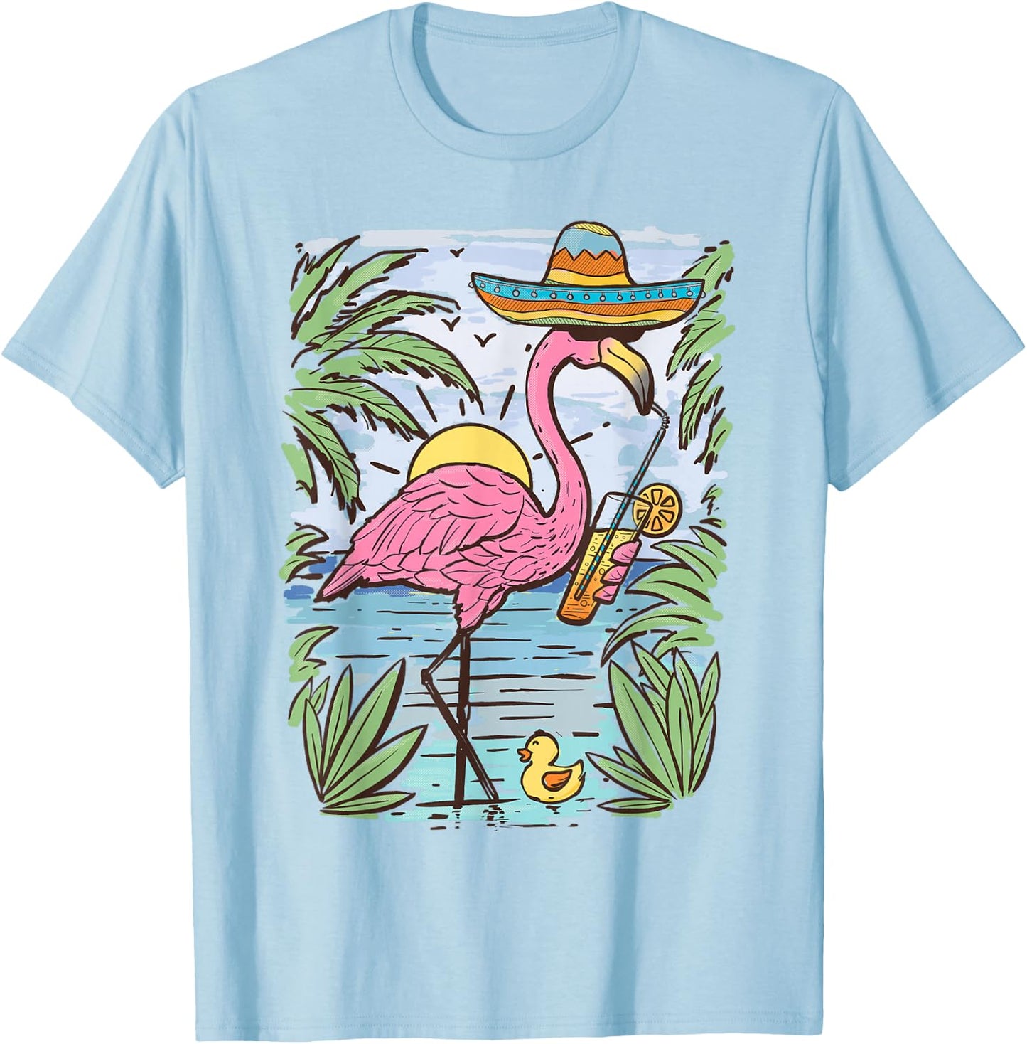 Flamingo T-Shirt - T-Shirt | Light Blue