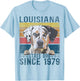 Louisiana Catahoula Leopard Dog US State Dog Fan Lover Retro T-Shirt - T-Shirt | Light Blue