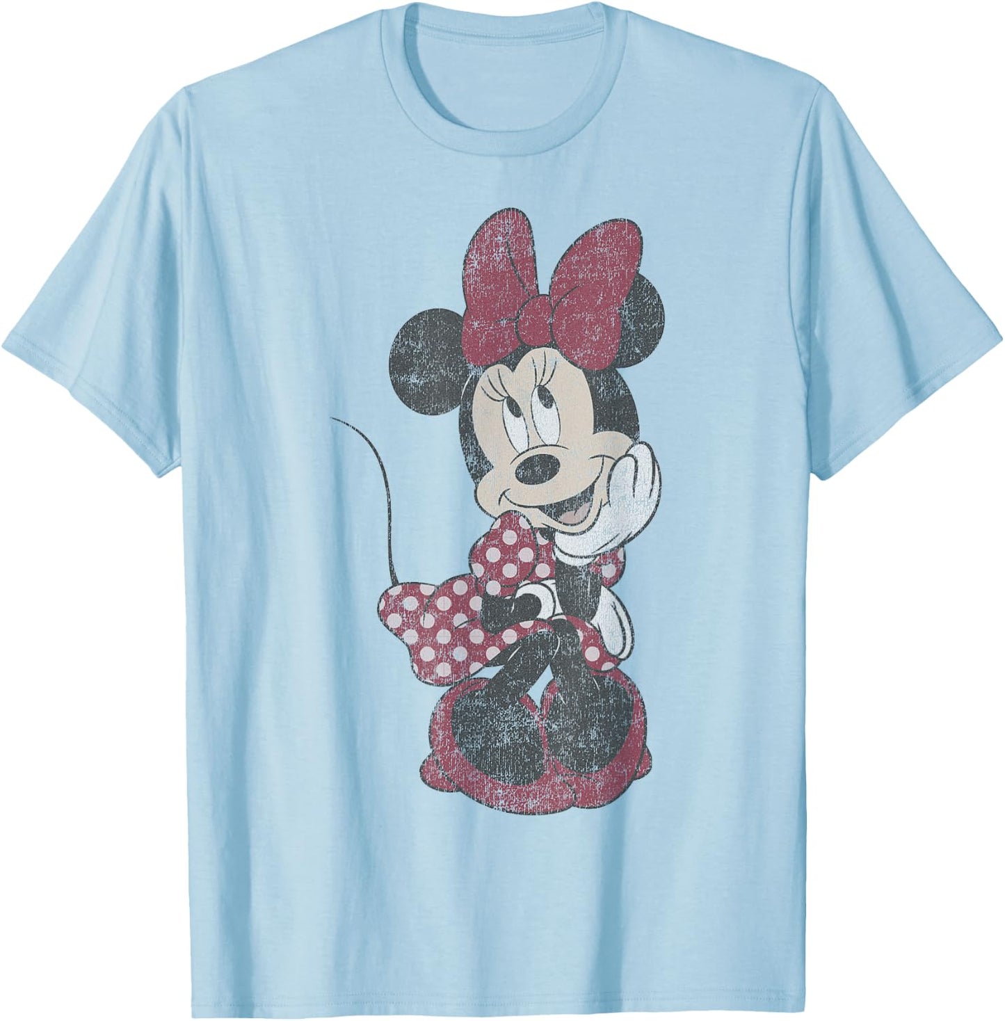 Disney Mickey and Friends Minnie Mouse Shy Vintage T-Shirt - T-Shirt | Light Blue