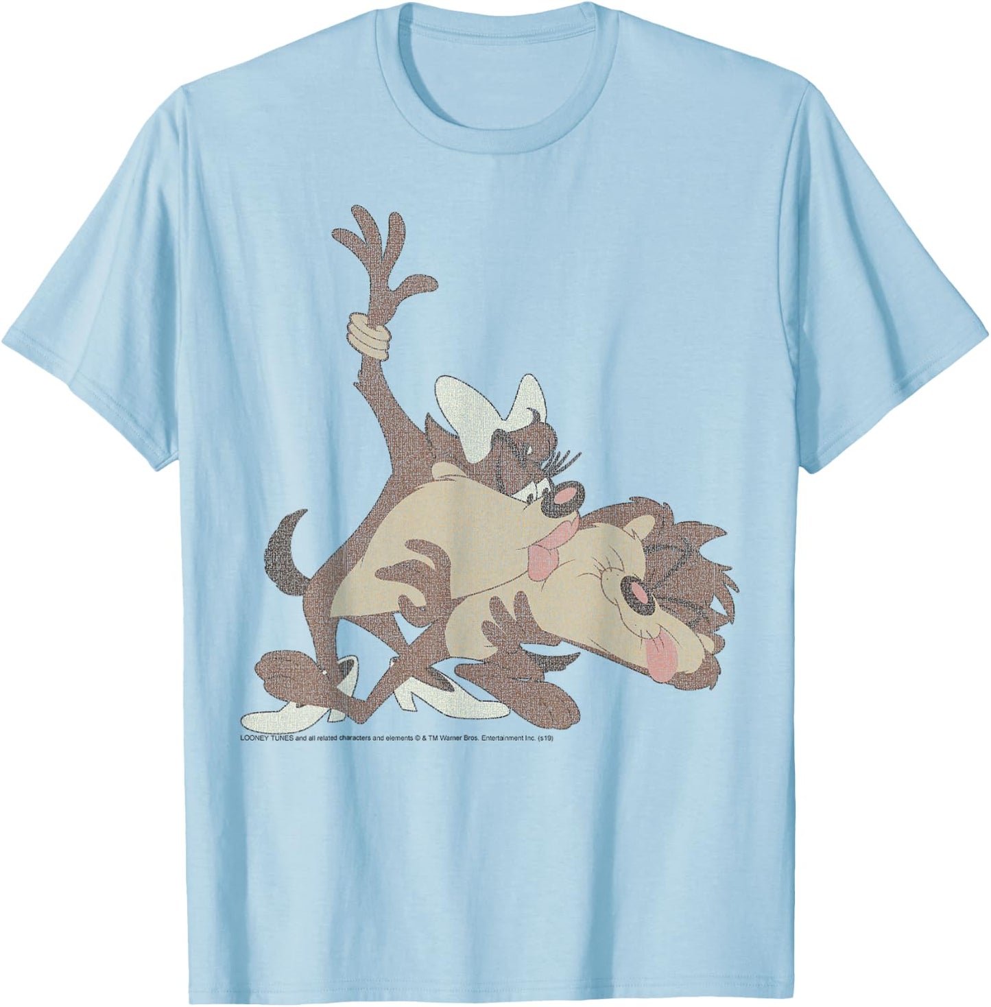 Looney Tunes Taz Kiss Portrait T-Shirt - T-Shirt | Light Blue