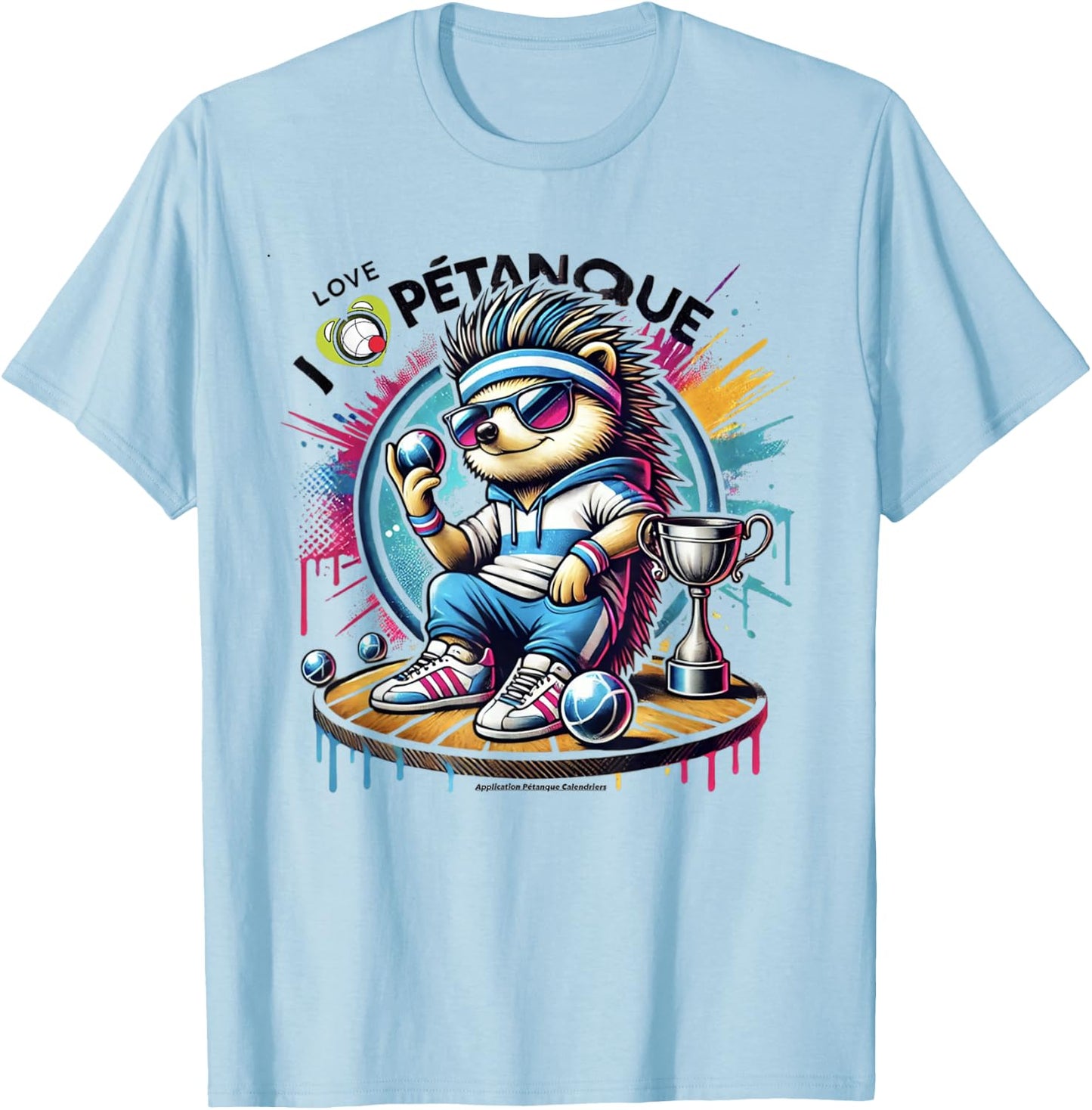 I Love Petanque - Graffiti Style , white, S T-Shirt - T-Shirt | Light Blue