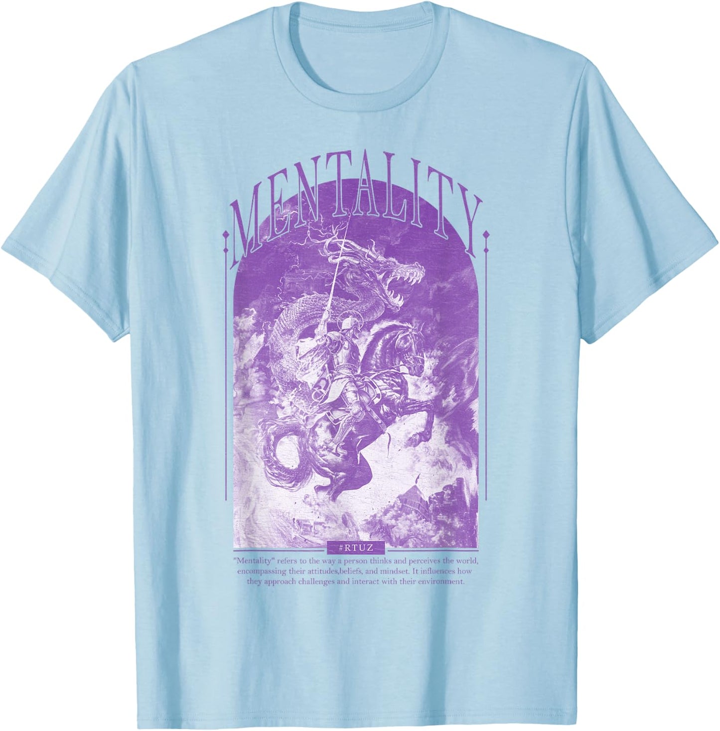 Vintage Retro Streetwear Graphic Y2K Women's Clothing Men's T-Shirt - T-Shirt | Light Blue