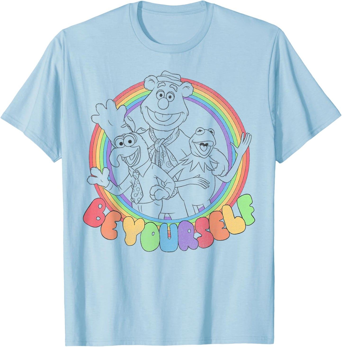 Disney The Muppets Be Yourself Rainbow T-Shirt - T-Shirt | Light Blue