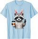 Happy Easter Bunny Raccoon Eggs Basket Women Teen Girl Kid T-Shirt - T-Shirt | Light Blue
