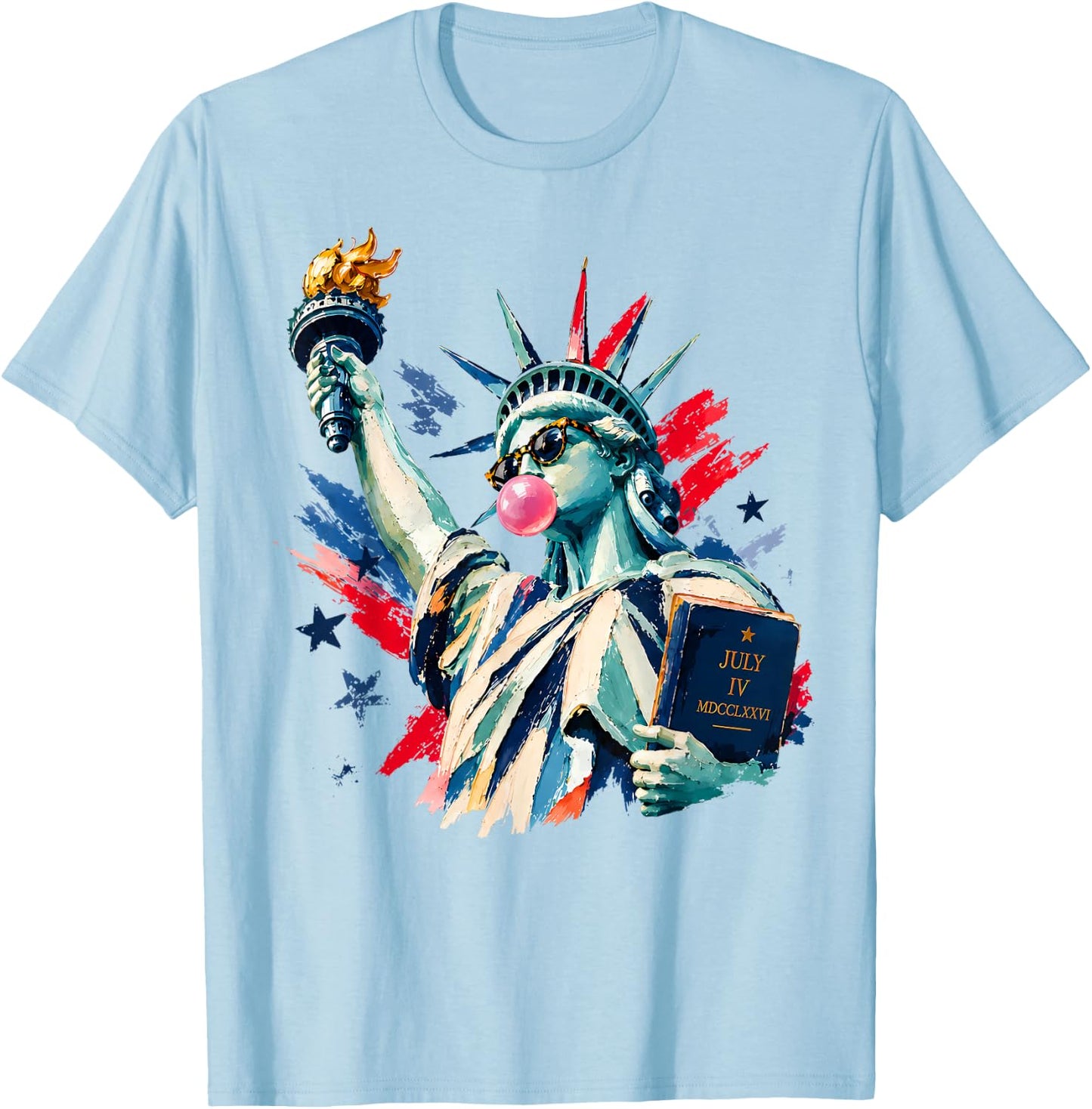 250 Years America Statue of Liberty 4th of July USA Vintage T-Shirt - T-Shirt | Light Blue