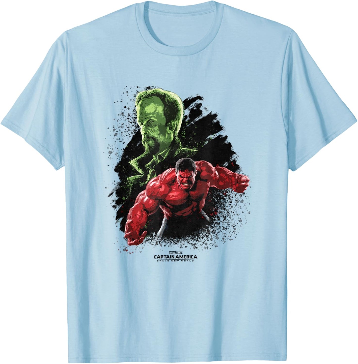 Marvel Captain America: Brave New World Red Hulk & Leader T-Shirt - T-Shirt | Light Blue