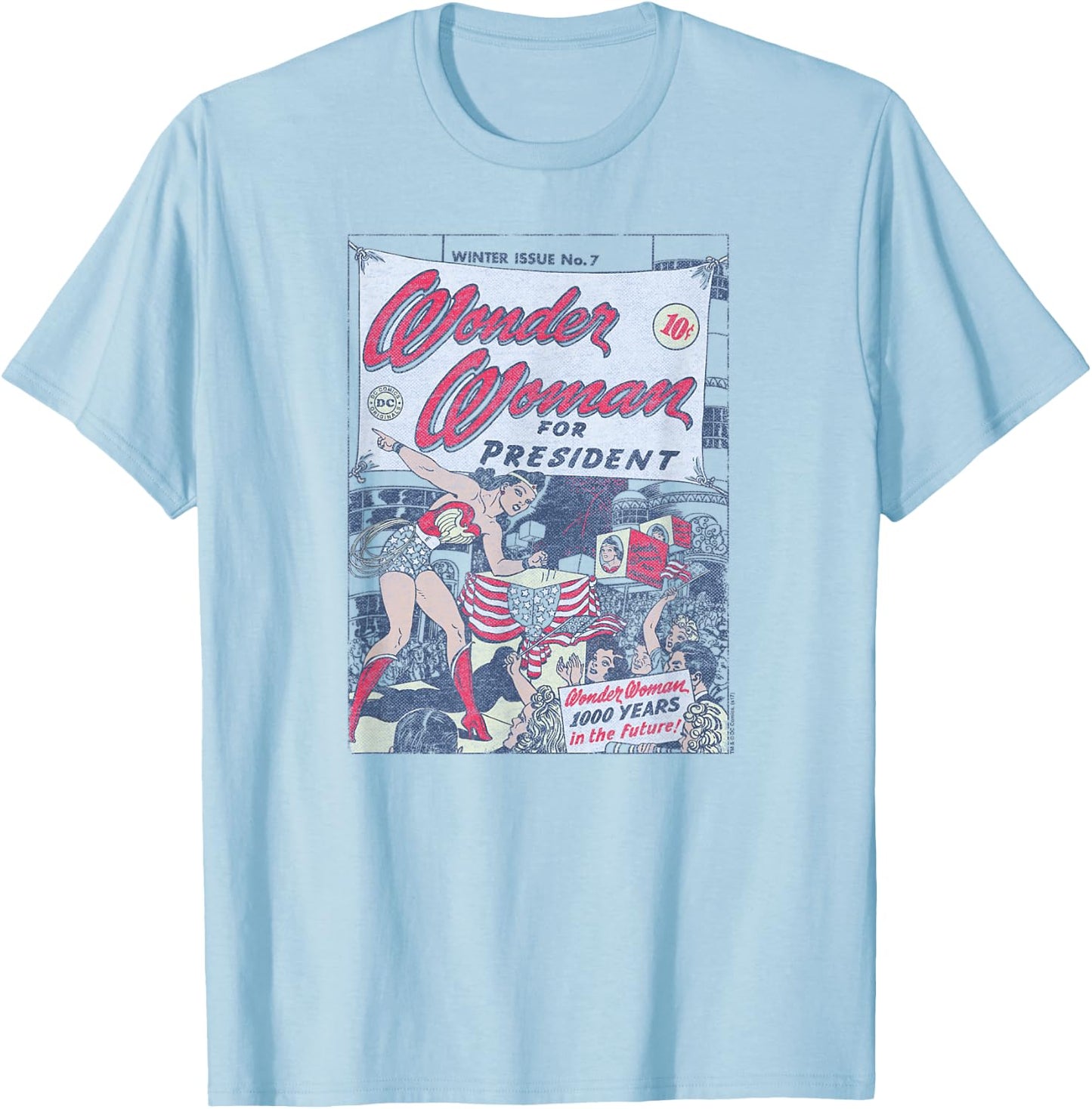 Wonder Woman For President Comic Cover T-Shirt - T-Shirt | Light Blue