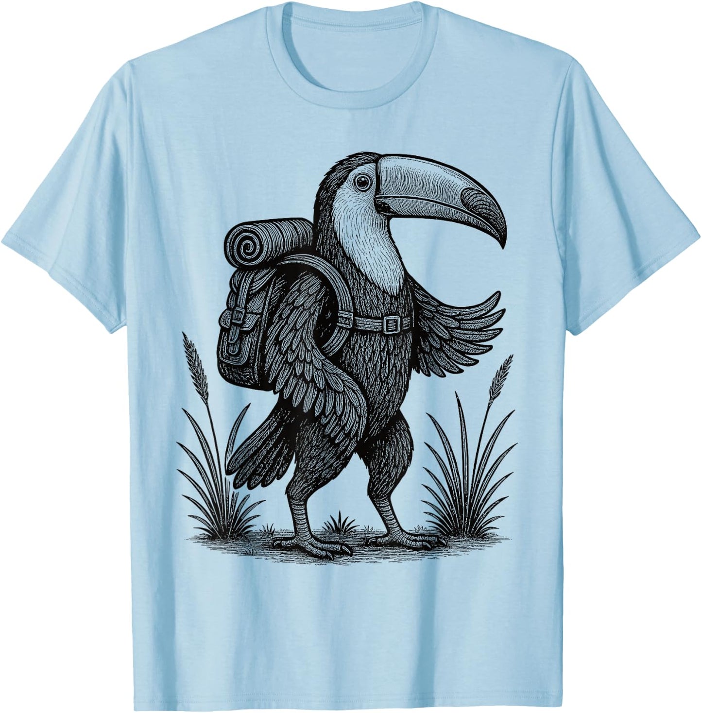 Hiking Toucan Hiking Nature Tropical Jungle Bird Lovers T-Shirt - T-Shirt | Light Blue