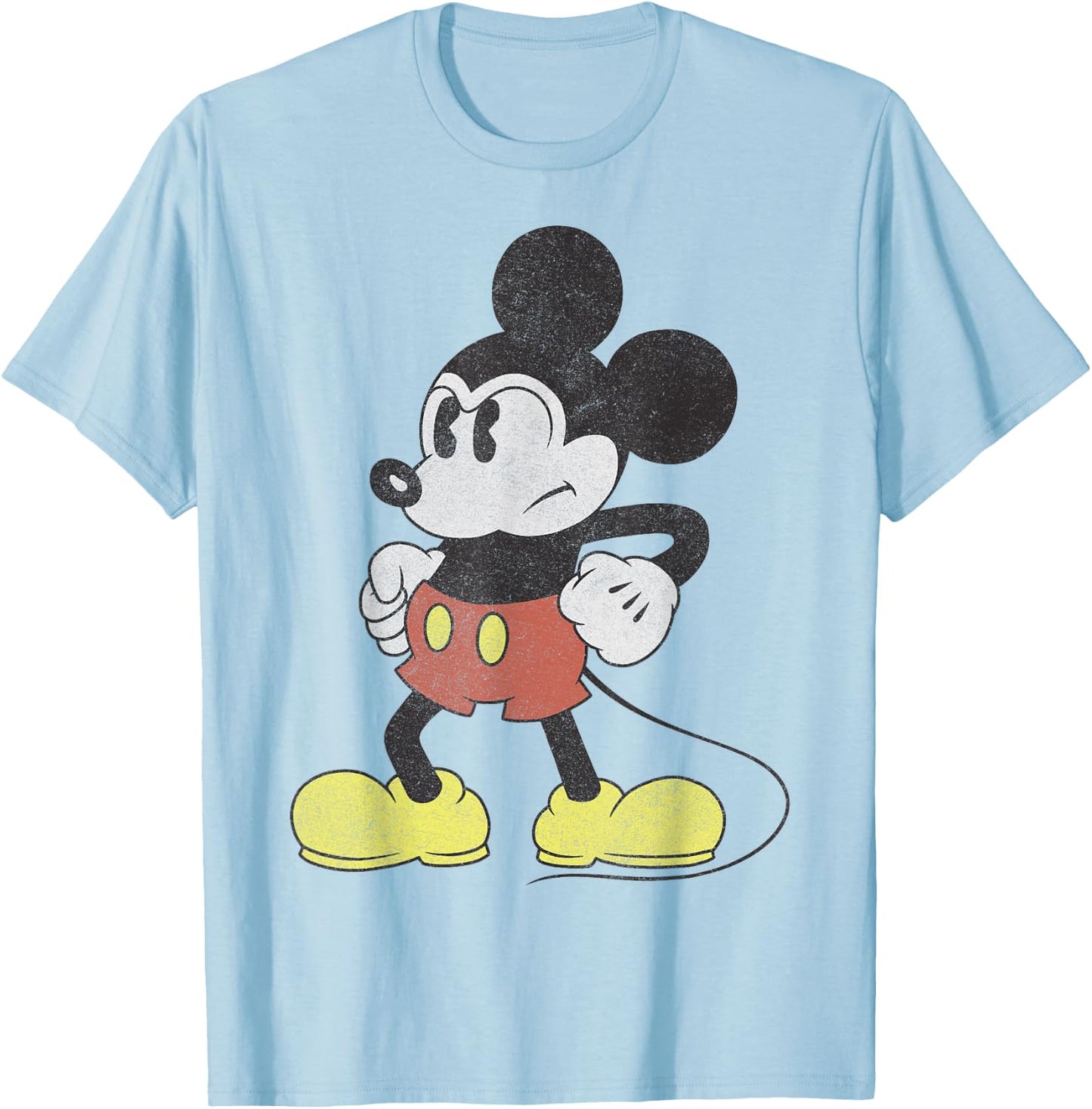 Disney Mickey And Friends Mickey Mouse Retro Grumpy T-Shirt - T-Shirt | Light Blue