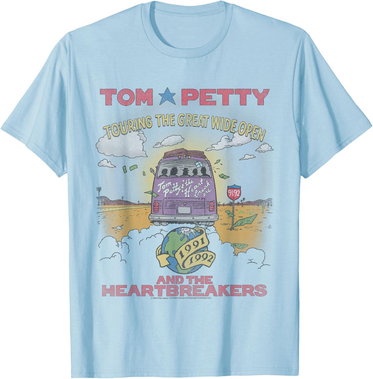 Tom Petty The Great Wide Open , White T-Shirt - T-Shirt | Light Blue