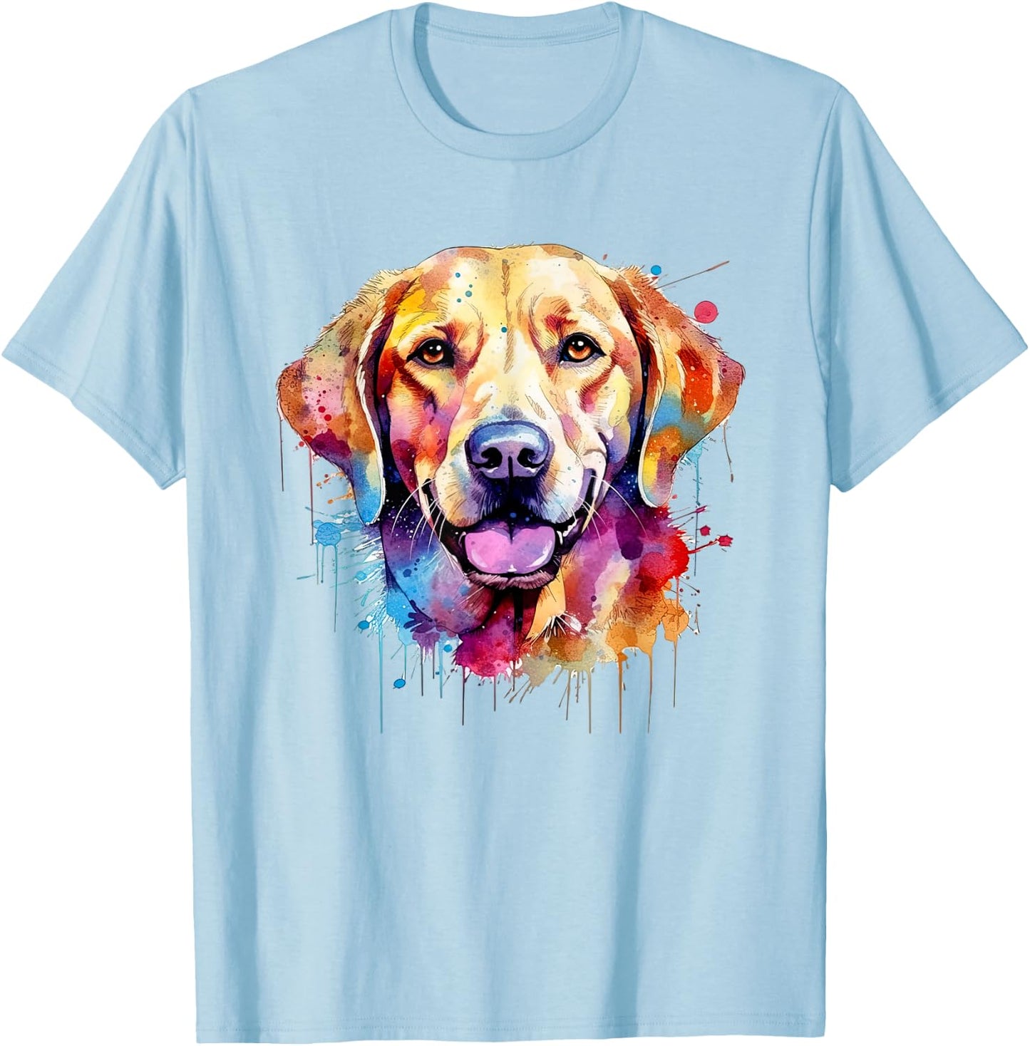 Yellow Labrador Dog Graphic T-Shirt - T-Shirt | Light Blue