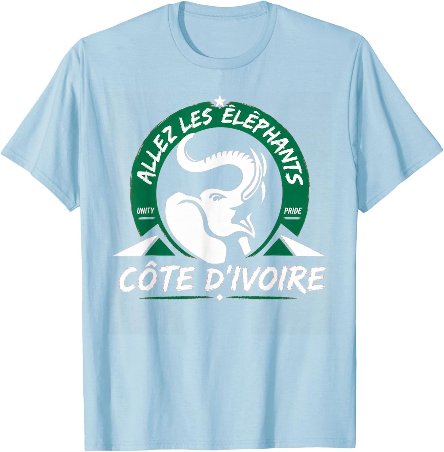 Ivory Coast Pride Cote D'Ivoire Heritage Elephant Flag T-Shirt - T-Shirt | Light Blue