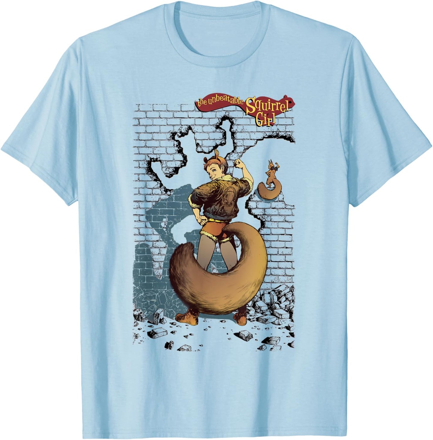 Marvel The Unbeatable Squirrel Girl Strength Title Logo T-Shirt - T-Shirt | Light Blue