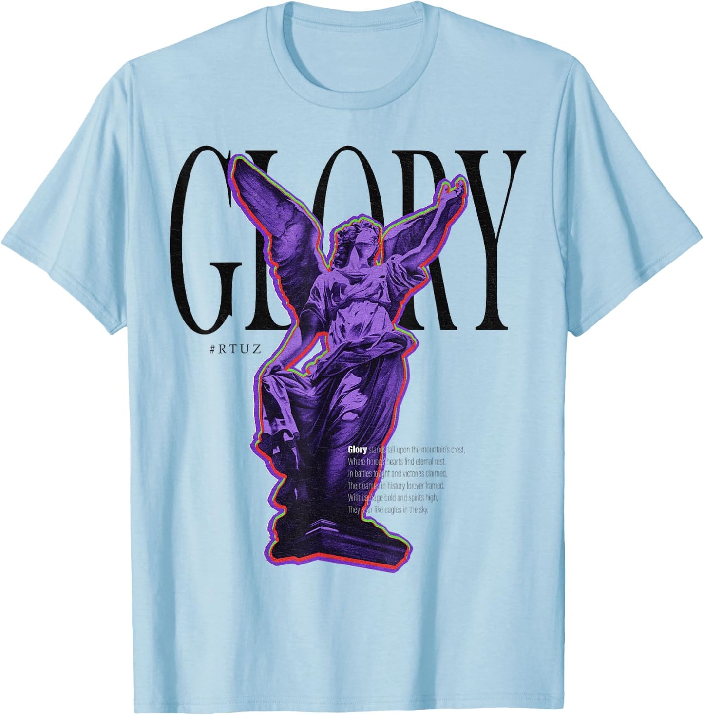 Modern Hip Hop Vintage Graffiti Urban Angel Streetwear , White T-Shirt - T-Shirt | Light Blue