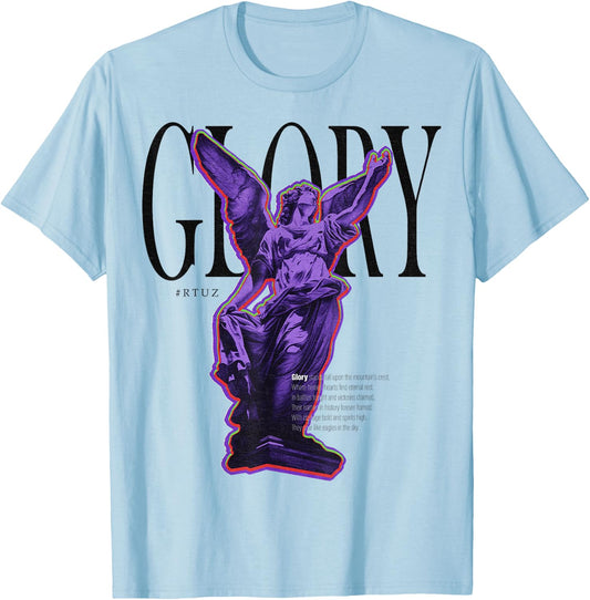 Modern Hip Hop Vintage Graffiti Urban Angel Streetwear , White T-Shirt - T-Shirt | Light Blue