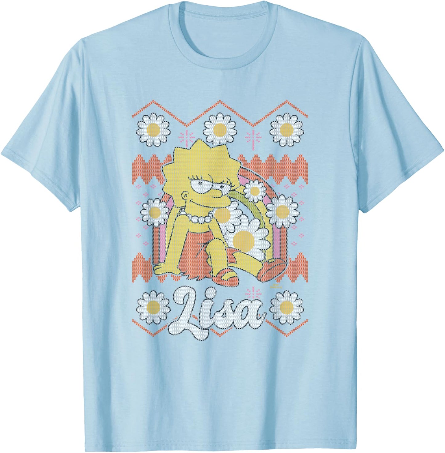 The Simpsons Lisa Flowers Centered Design T-Shirt - T-Shirt | Light Blue