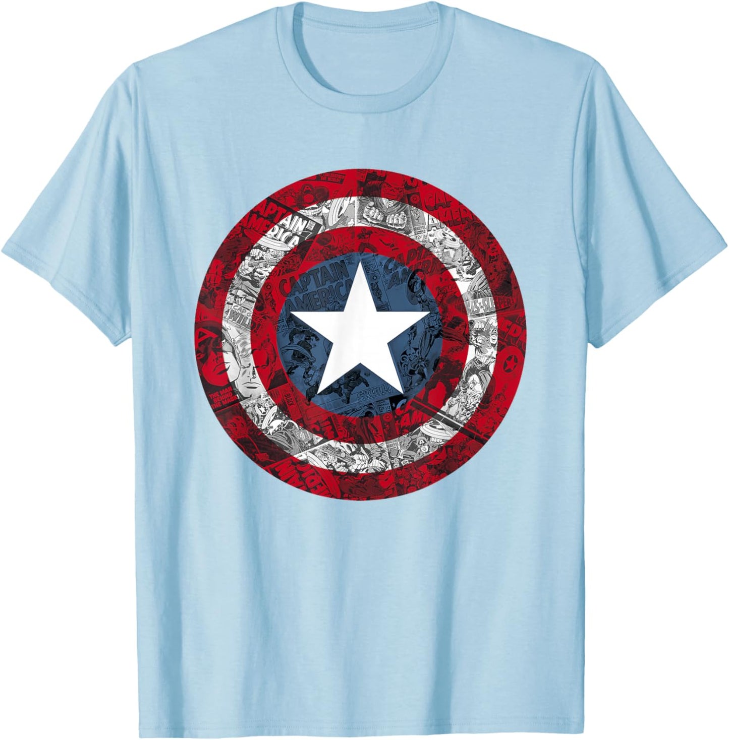 Marvel Captain America Avengers Shield Comic C2 T-Shirt - T-Shirt | Light Blue