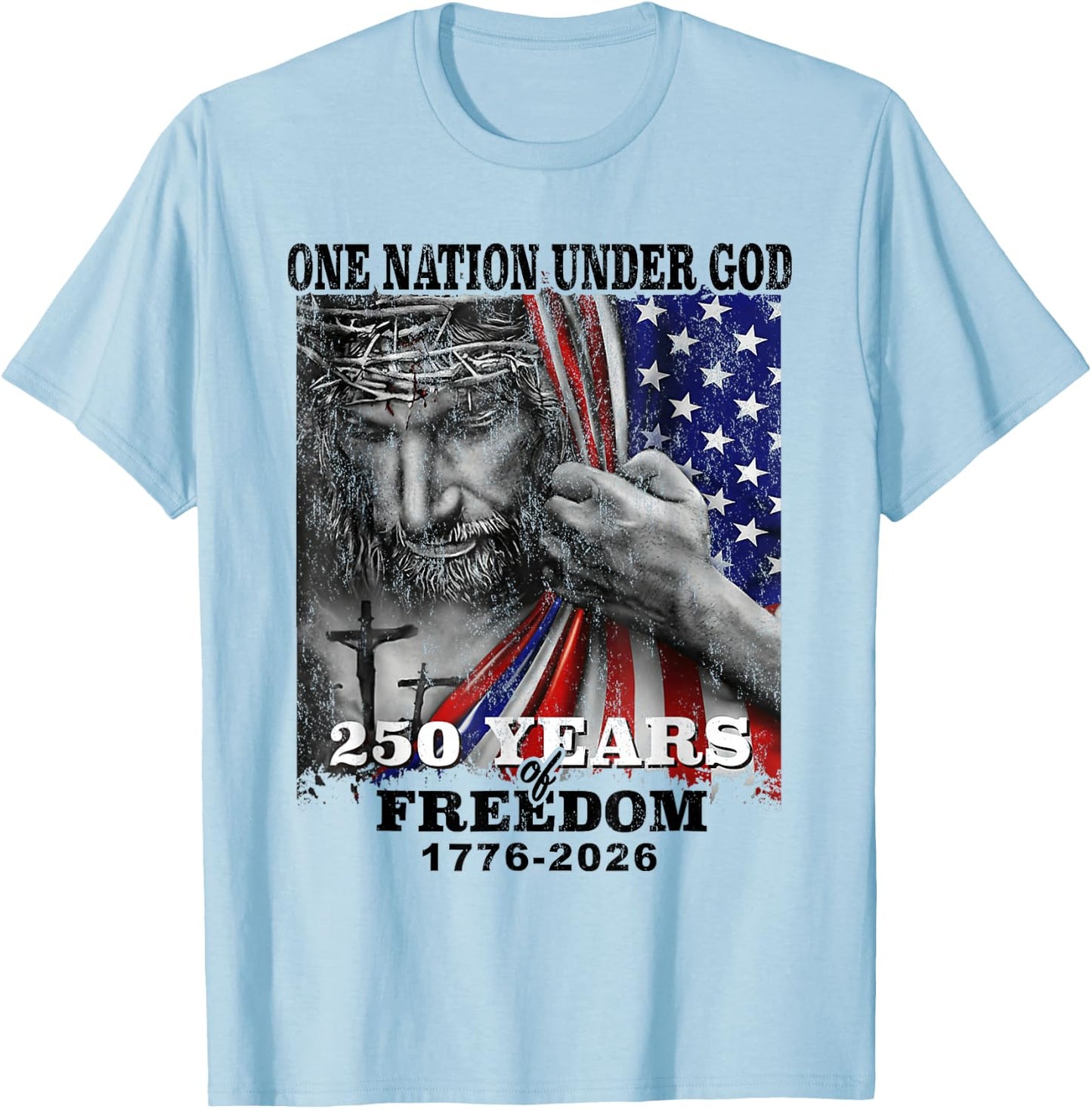 250 Years American 250th 4th of July Anniversary 1776-2026 T-Shirt - T-Shirt | Light Blue