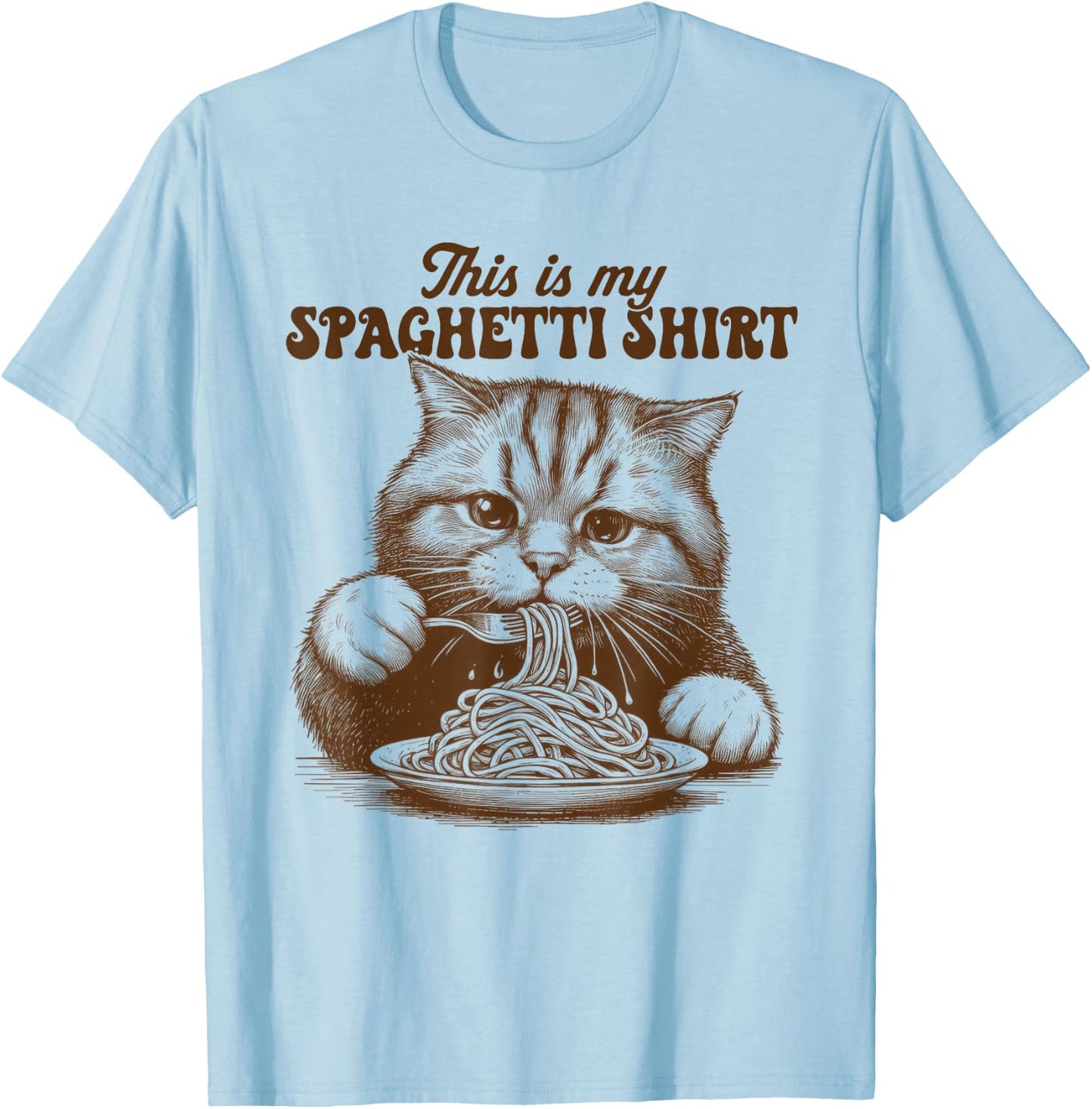 Spaghetti Pasta Cat Lover This Is My Spaghetti Italian Women T-Shirt - T-Shirt | Light Blue