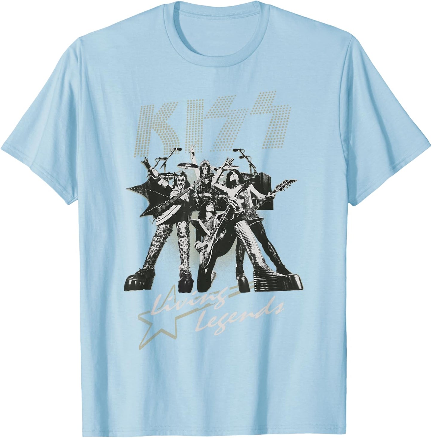 KISS - Lightning Legends (White) T-Shirt - T-Shirt | Light Blue