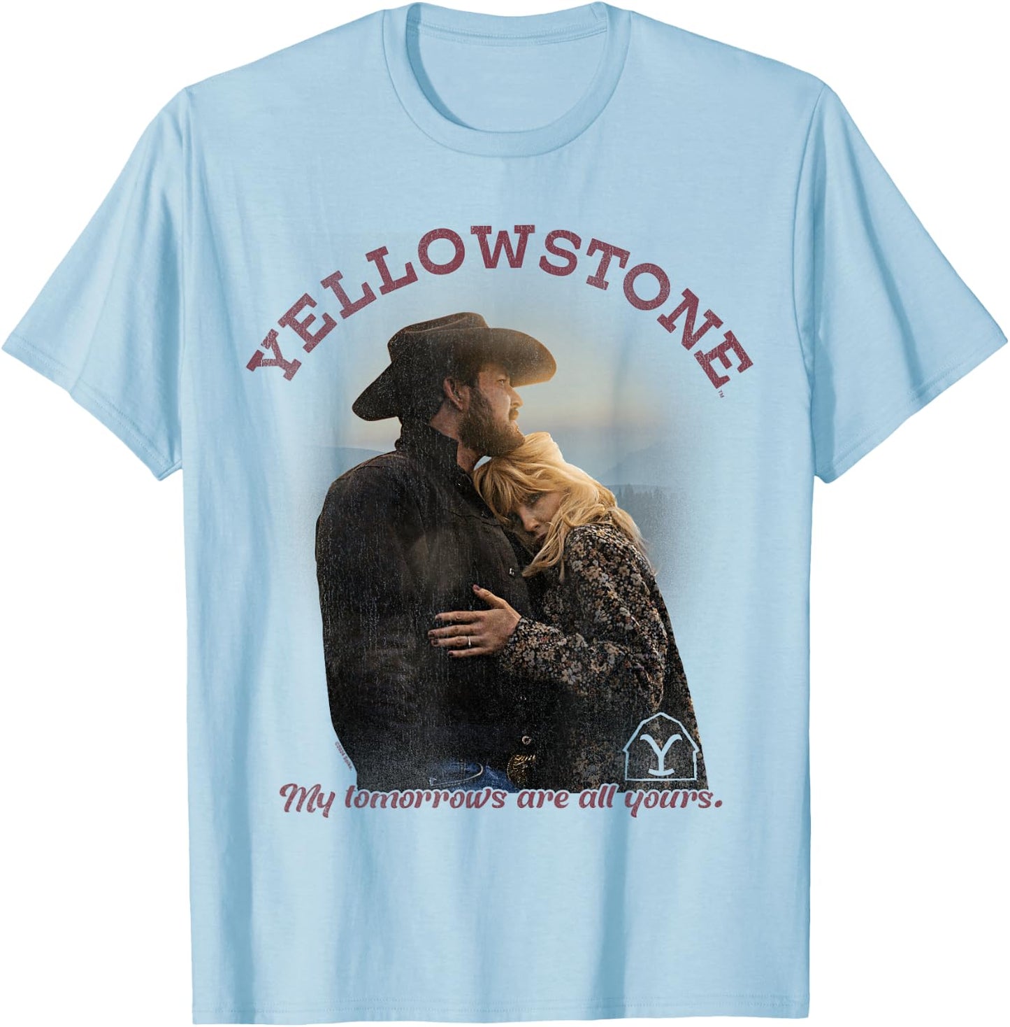 Yellowstone Beth and Rip Tomorrows , white, S T-Shirt - T-Shirt | Light Blue