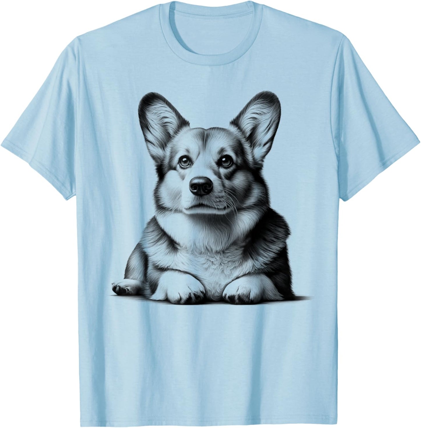 Joli corgi en pose couchée comme portrait cool T-Shirt - T-Shirt | Light Blue