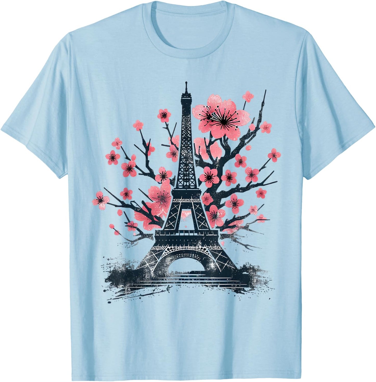 Paris Eiffel Tower Vintage Parisian , white, S T-Shirt - T-Shirt | Light Blue