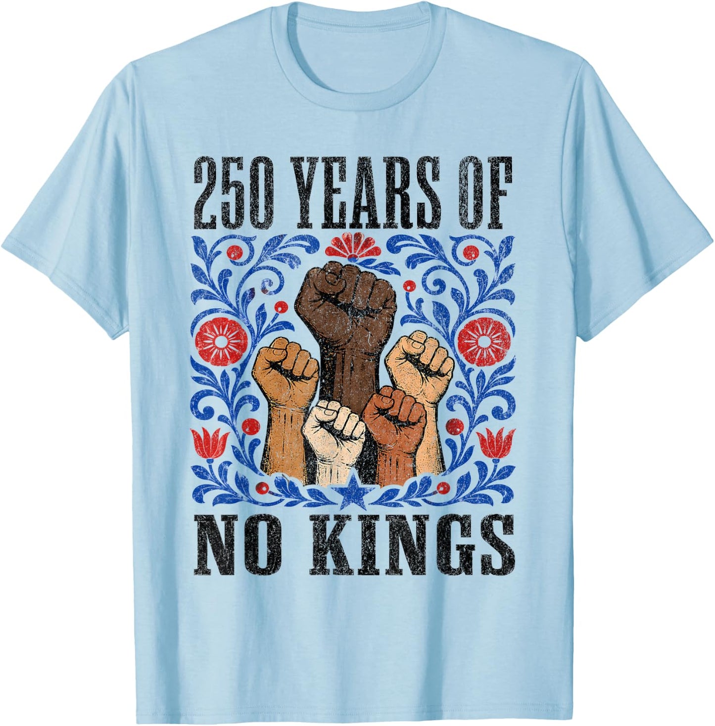 No Kings June 14 T-Shirt - T-Shirt | Light Blue