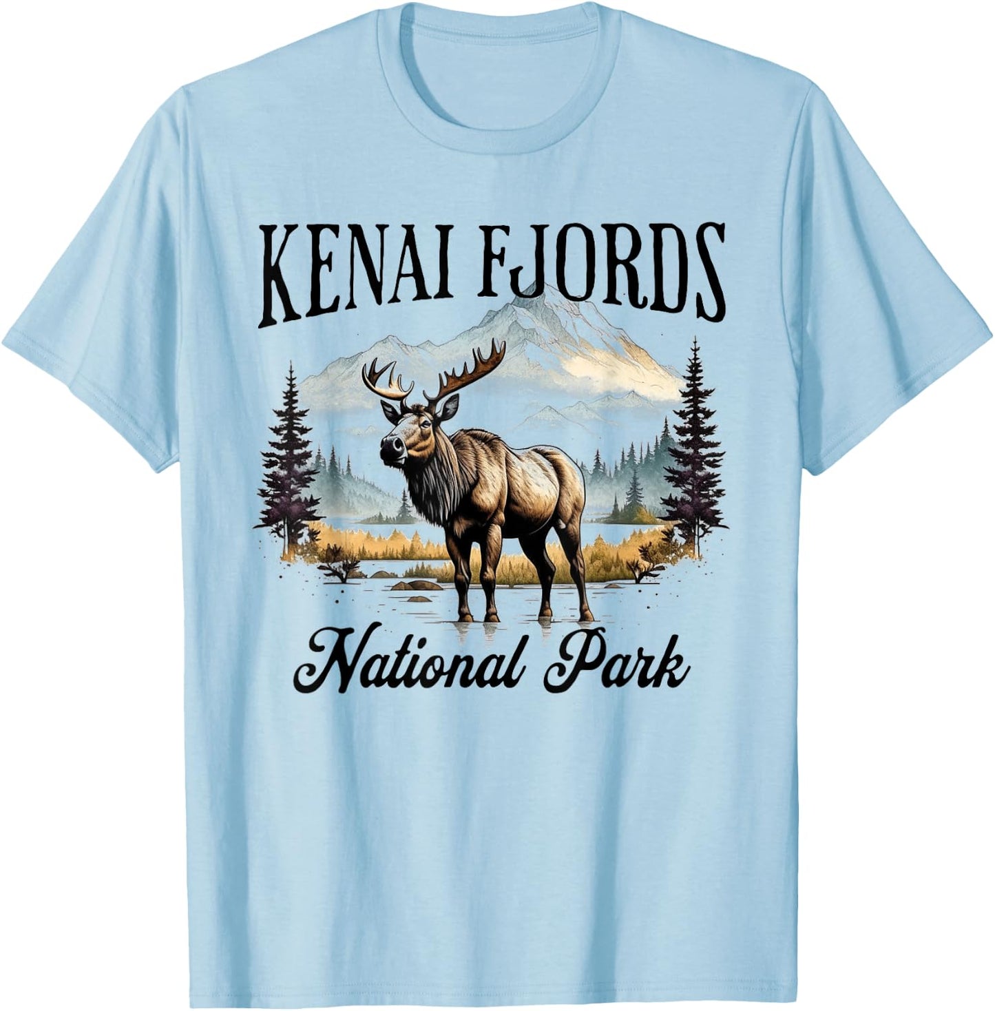 Kenai Fjords National Park T-Shirt - T-Shirt | Light Blue