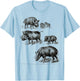 Boar Hunter Wild Pig Hunting Designs Vintage Boar T-Shirt - T-Shirt | Light Blue