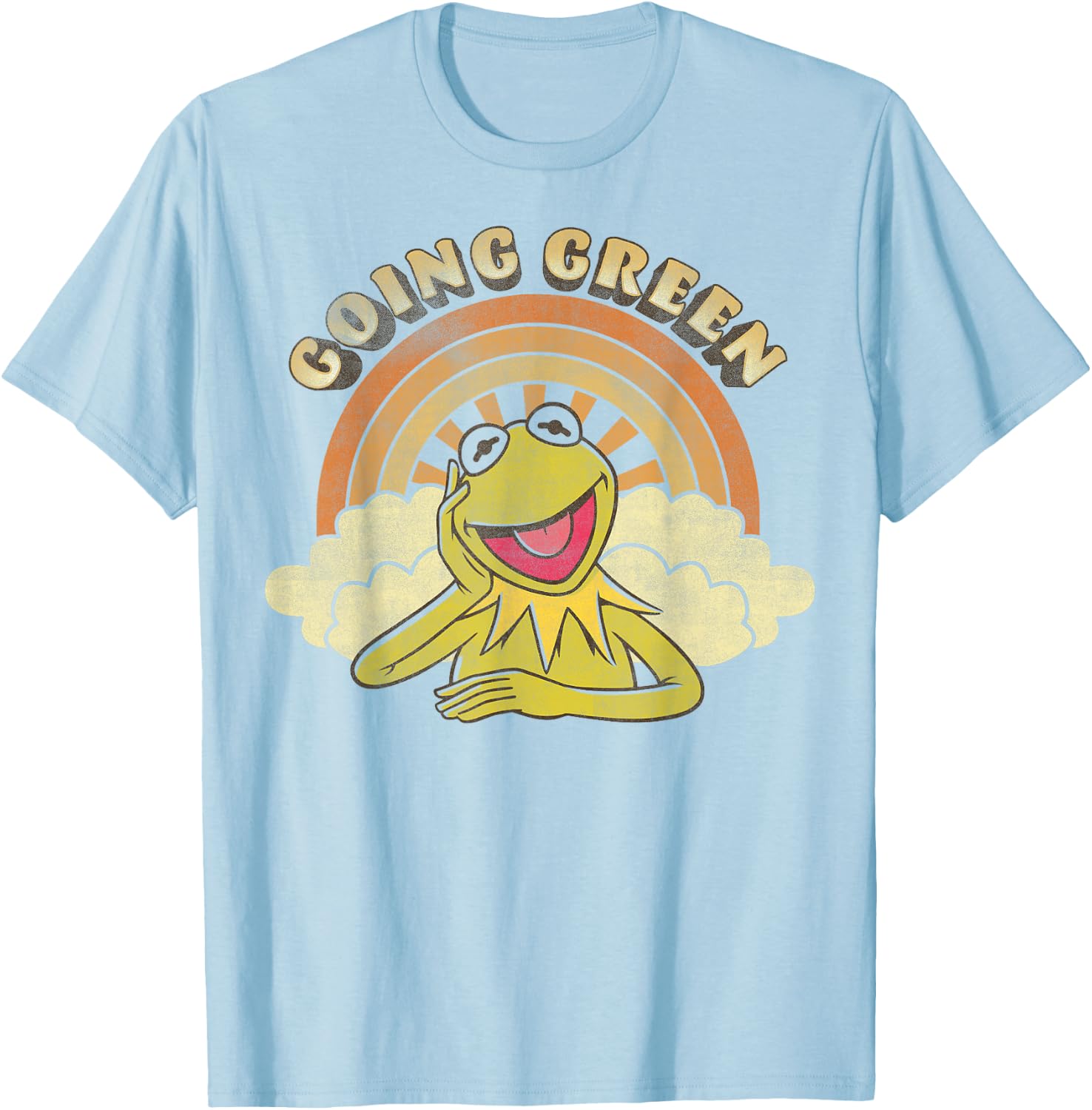 Disney The Muppets Kermit The Frog Going Green Sunrise T-Shirt - T-Shirt | Light Blue